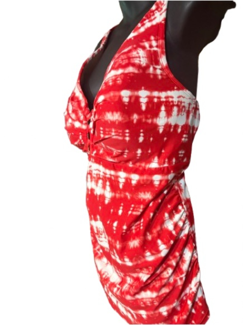 Swim by Cacique tankini swimsuit top ruched decorative cutout 42 - Picture 2 of 11